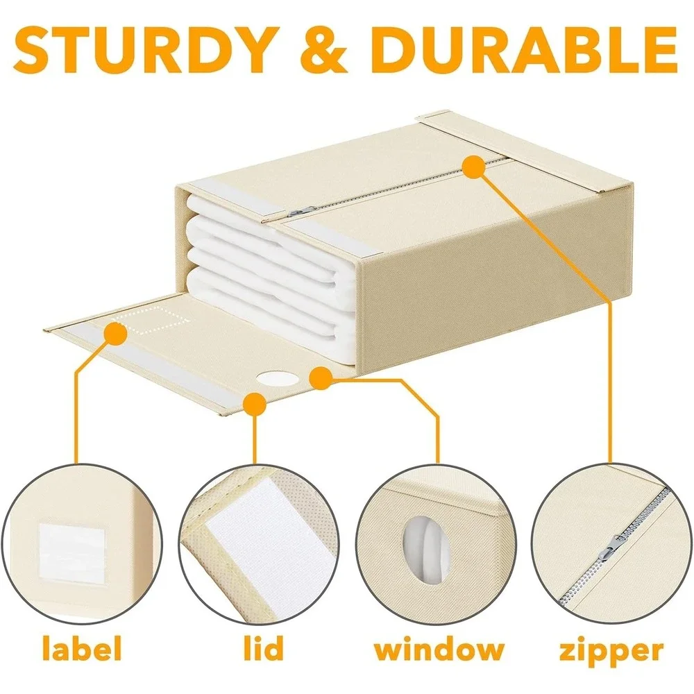 6-Pack Bed Sheet Linen Closet Organizer Storage Cases